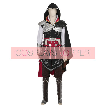 Assassin's Creed II Ezio Auditore da Firenze Black Edition Cosplay Costume Version 2