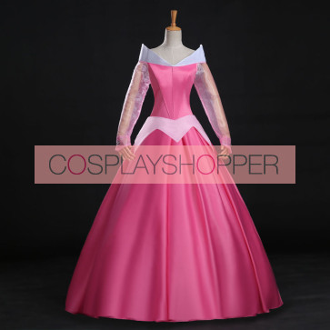 Disney Sleeping Beauty Princess Aurora Pink Dress Cosplay Costume