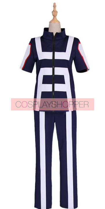 My Hero Academia Short Sleeve Training Uniform - Izuku Midoriya Blue Cosplay Training Sport Suit