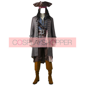 Pirates of the Caribbean Captain Jack Sparrow Cosplay Costume 