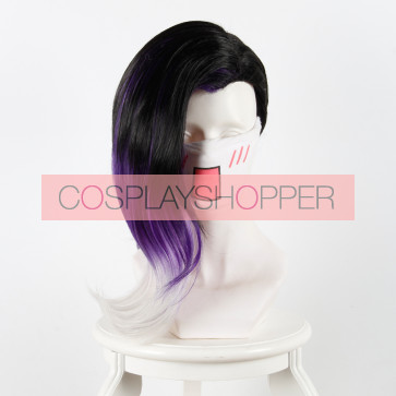 Black Purple 45cm Overwatch Sombra Cosplay Wig