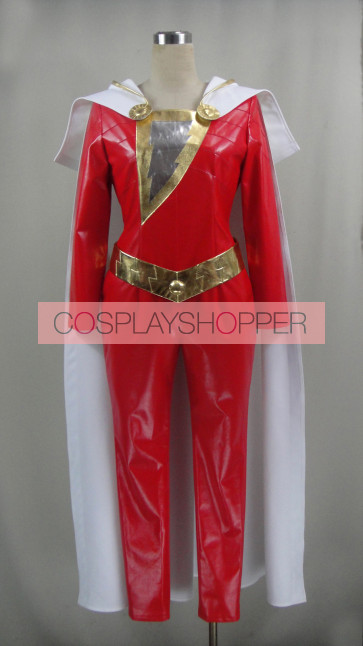 Captain Marvel Shazam Jumpsuit Cosplay Costume