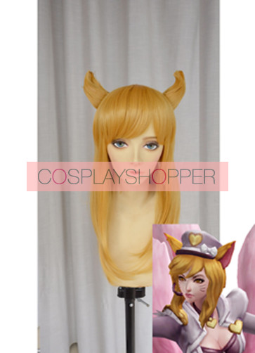 Yellow 50cm League of Legends Ahri Cosplay Wig