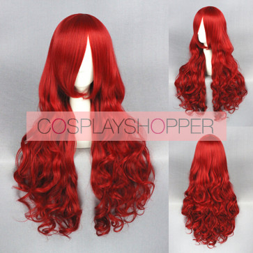 Red 80cm The Little Mermaid Princess Ariel Cosplay Wig