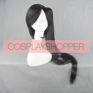 80cm Black BlazBlue Litchi Faye-Ling Cosplay Wig
