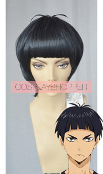 Black 30cm Haikyuu!! Tsutomu Goshiki Cosplay Wig
