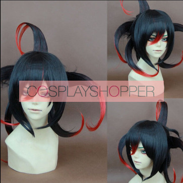 Black and Red 50cm Laughing Under the Clouds Tenka Kumo Cosplay Wig