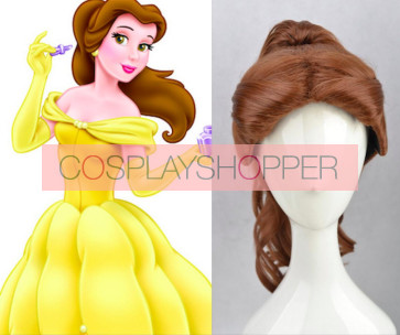 45cm Brown Beauty and the Beast Belle Cosplay Wig