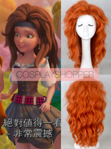 45cm Brown Red Tinker Bell and the Pirate Fairy Zarina Cosplay Wig