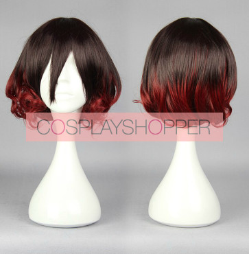 Black and Red 30cm Kantai Collection Mutsuki Cosplay Wig