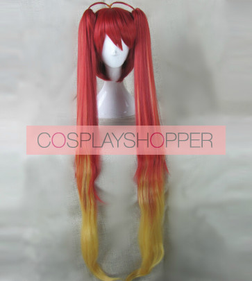 120cm Gonna be the Twin-Tail!! Soji Mitsuka Tail Red Cosplay Wig