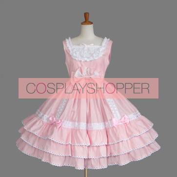 Pink And White Bows Bandage Sweet Lolita Dress