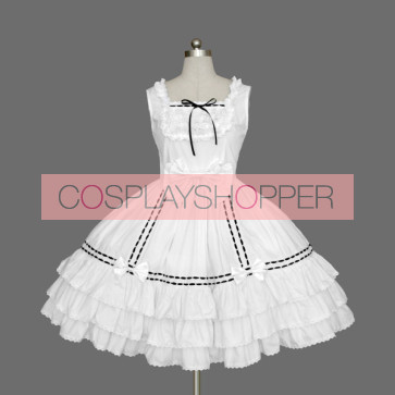 White Sleeveless Stylish Gothic Lolita Dress