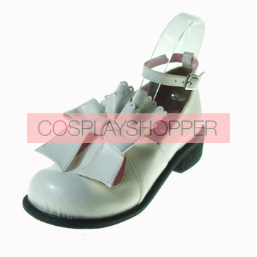 White 1.4" Heel High Romatic Suede Round Toe Bow Decoration Platform Lady Lolita Shoes