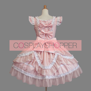 Pink Bows Ruffles Cotton Cute Sweet Lolita Dress