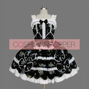 Black And White Sleeveless Cute Sweet Lolita Dress