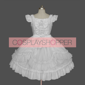 White Sleeveless Stylish Cotton Sweet Lolita Dress