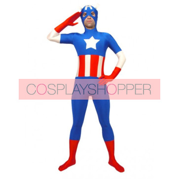 American Captain Lycra Spandex Superhero Zentai Suit