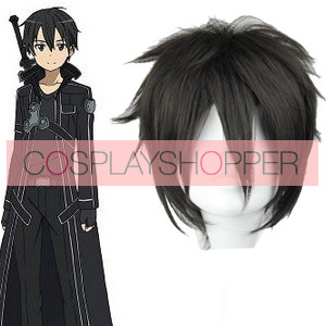 Black 32cm Sword Art Online Kirito Cosplay Wig