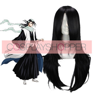 Black 65cm Bleach Kuchiki Byakuya Cosplay Wig