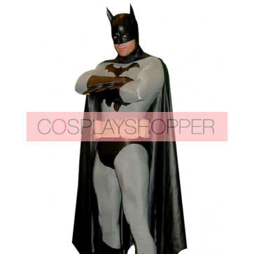 Black And Gray Batman Lycra Spandex Superhero Zentai Suit