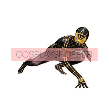 Black And Yellow Lycra Spandex Spiderman Zentai Suit