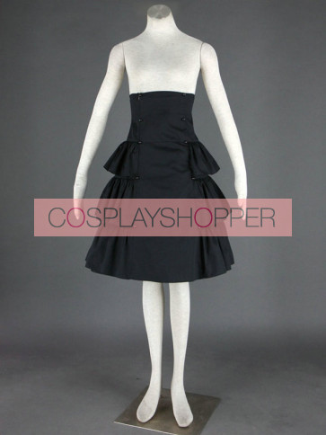 Black Beautiful Lace Cotton Lolita Skirt