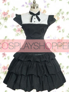 Black Cotton Elizabethans Style Gothic Lolita Dress