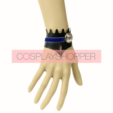 Black Leather Button Fashin Girls Lolita Wrist Strap