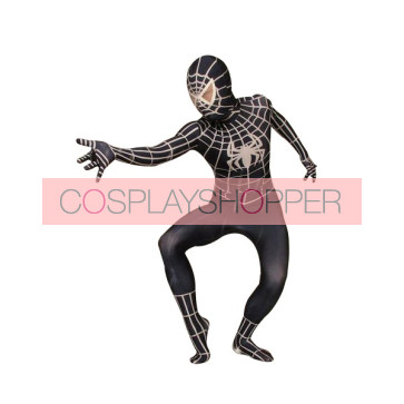 Black Lycra Spandex Spiderman Zentai Suit