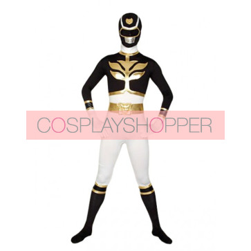 Black & White Lycra Spandex Superhero Zentai Suit