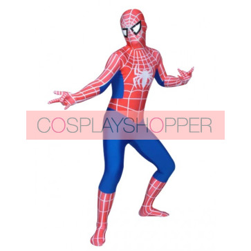 Blue And Red Lycra Spandex Spiderman Zentai Suit