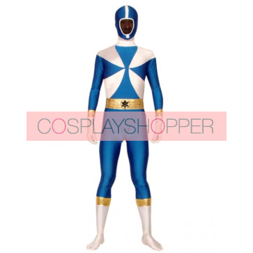 Blue And White Lycra Spandex The Terminator Superhero Zentai Suit