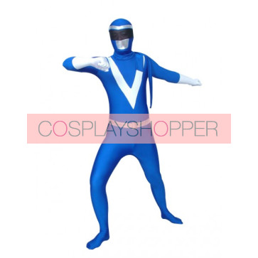 Blue Lycra Spandex Unisex Superhero Zentai Suit