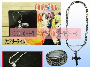 Fairy Tail Alloy Cosplay Necklace Ring Set