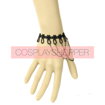 Charming Black Metal Chain Girls Lolita Wrist Strap