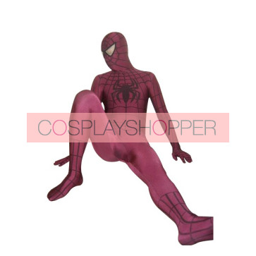 Claret Lycra Spandex Spiderman Zentai Suit