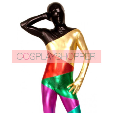 Colorful Full Body Shiny Metallic Unisex Zentai Suit