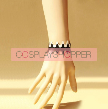 Concise Black And White Leather Fashion Lady Lolita Wrist Strap