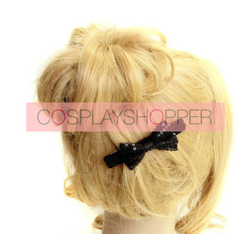 Concise Black Bow Girls Lolita Hairpin