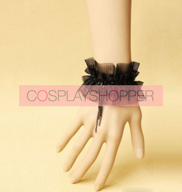 Concise Black Handmade Lolita Wrist Strip
