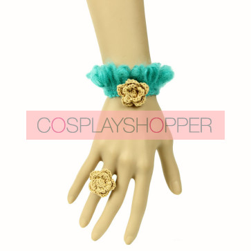 Cute Concise Floral Girls Lolita Bracelet And Ring Set