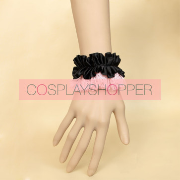 Elegant Black And Pink Office Lady Lolita Wrist Strap