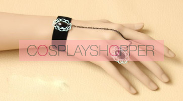 Elegant Black Lady Lolita Bracelet And Ring Set