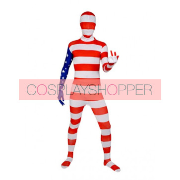 Flag of the United States Full Body Lycra Spandex Zentai Suit