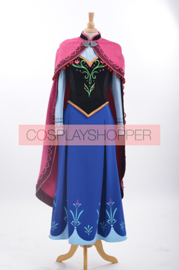 Deluxe Frozen Princess Anna Cosplay Costume