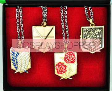 Gold Attack On Titan Necklace Set
