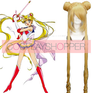Golden 90cm Sailor Moon Serena Tsukino Cosplay Wig