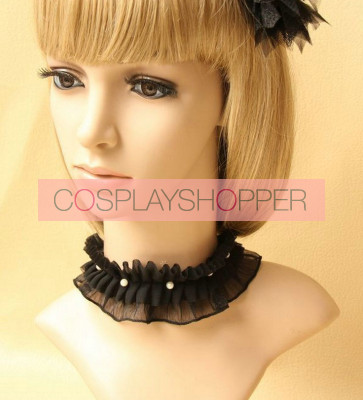 Gorgeous Black Beaded Girls Lolita Necklace