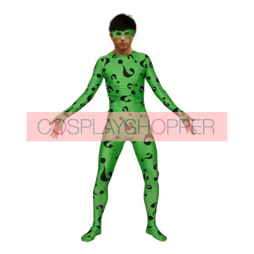 Green Irregular Question Mark Lycra Spandex Zentai Suit